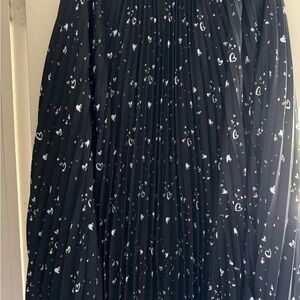 Parker Black and White Heart Print High Low Skirt